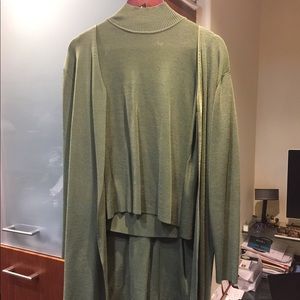 Fringed twin set. Sz L